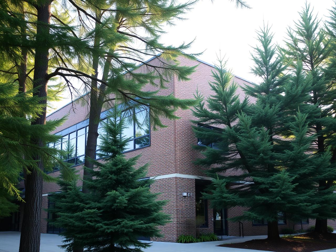Evergreen Business Solutions office surrounded by trees
